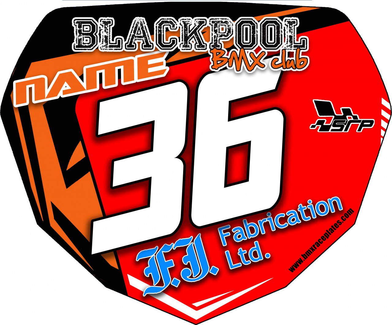 BlackPool Bmx Club Flat Red Cruiser Full Plate
