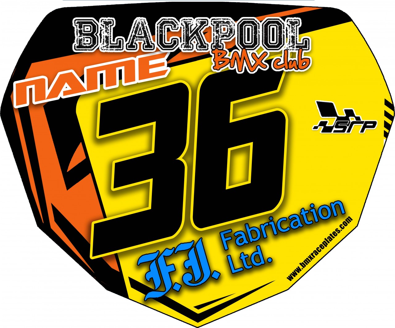 BlackPool Bmx Club Flat Boys Yellow Full Plate