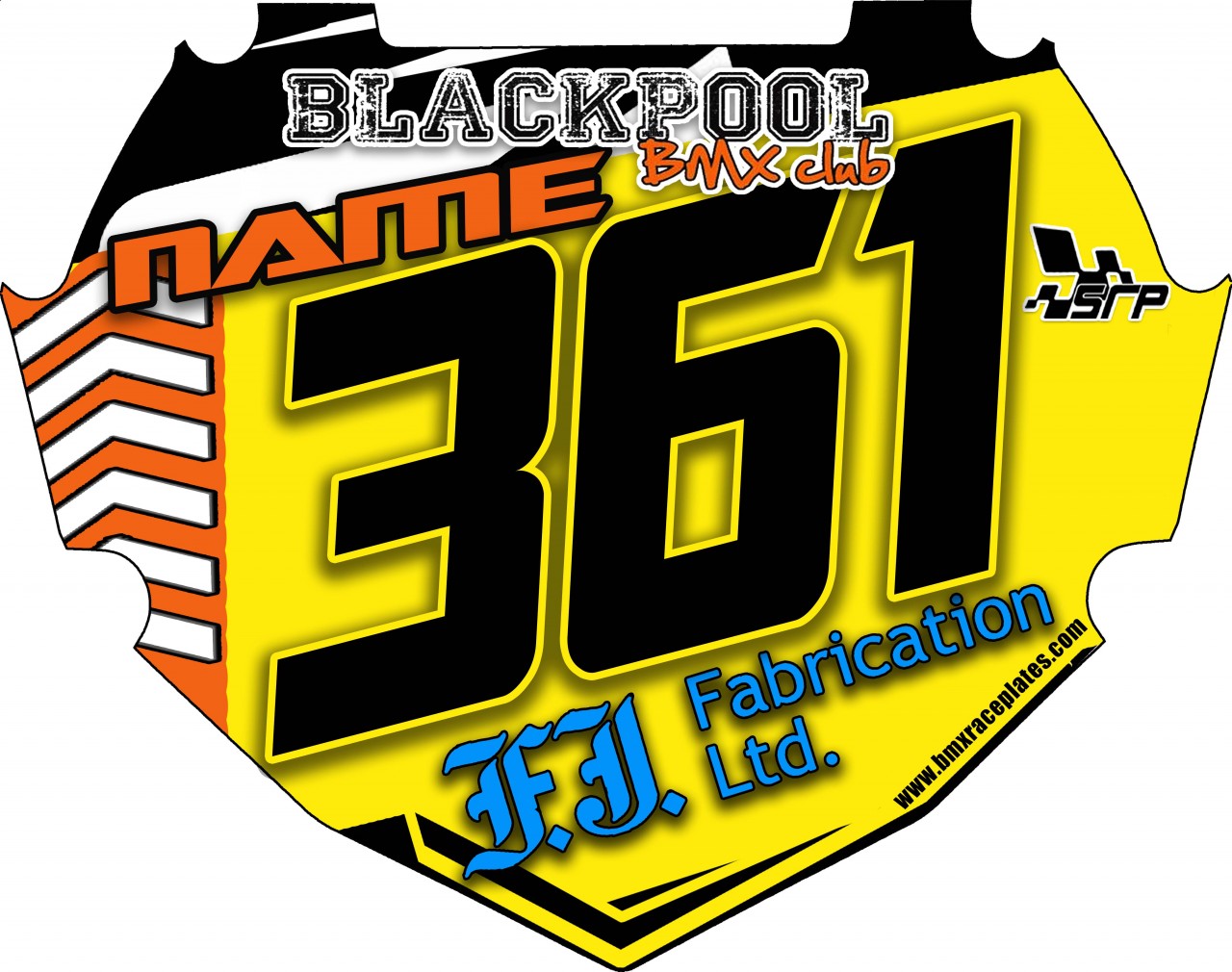 BlackPool Bmx Club Flat Yellow Box Decal