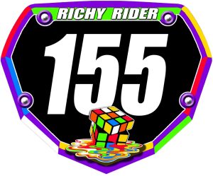Custom BMX Race Plate Rubix Cube Melt