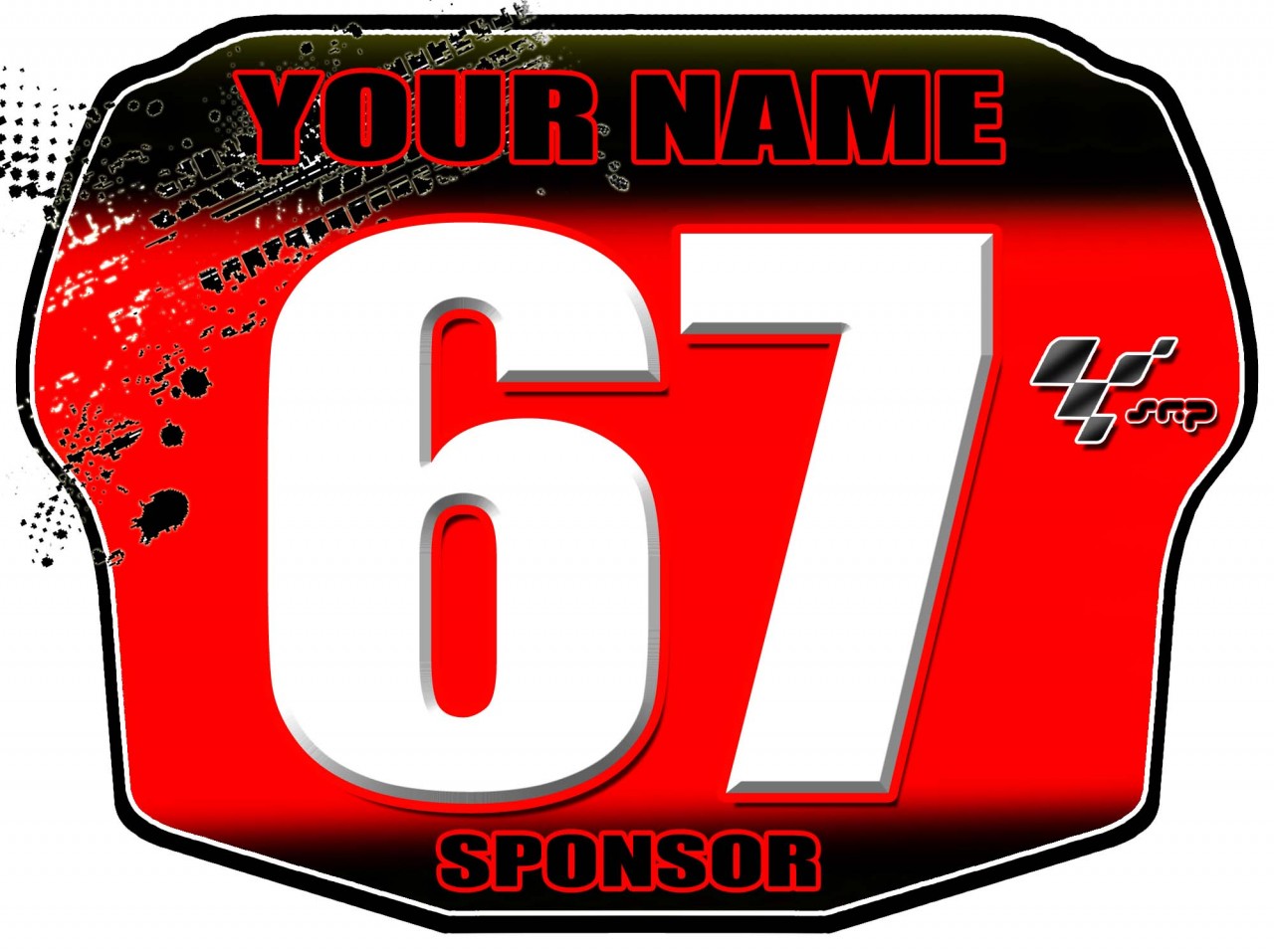NEW 2013 SRP National Bmx Race Number Plate Red Cruiser