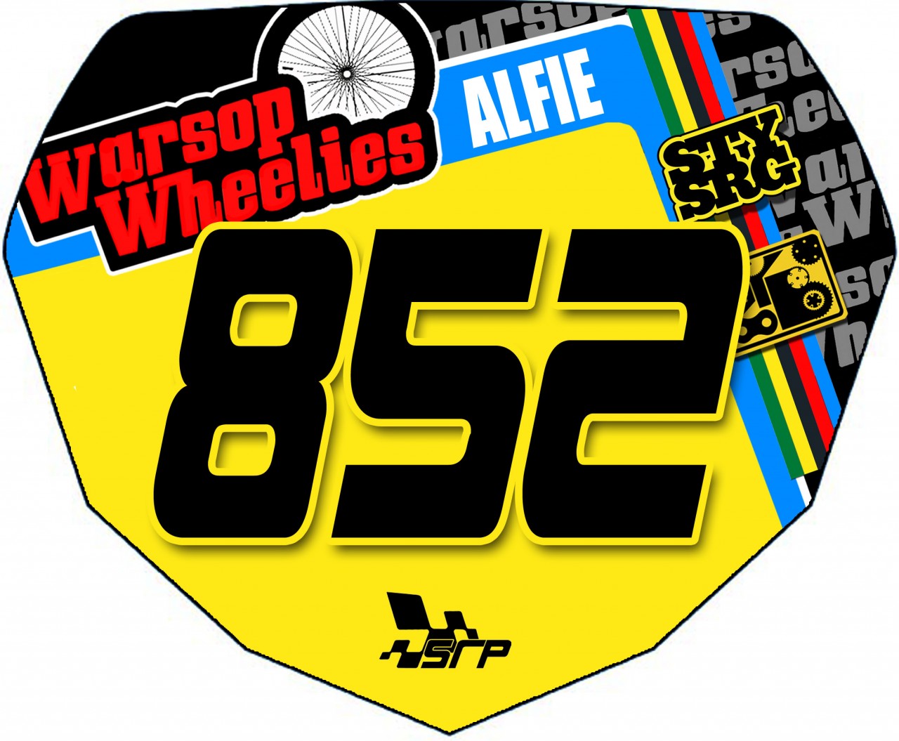 Warsop Wheelies Flat Original Bmx Number Plate